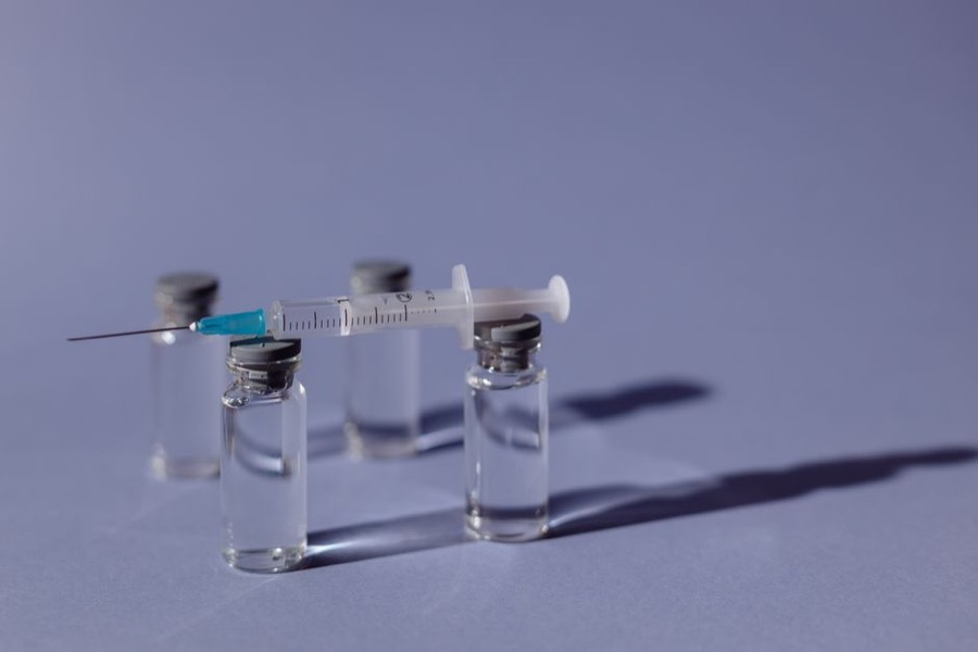 Vaccine vials prepared for administration